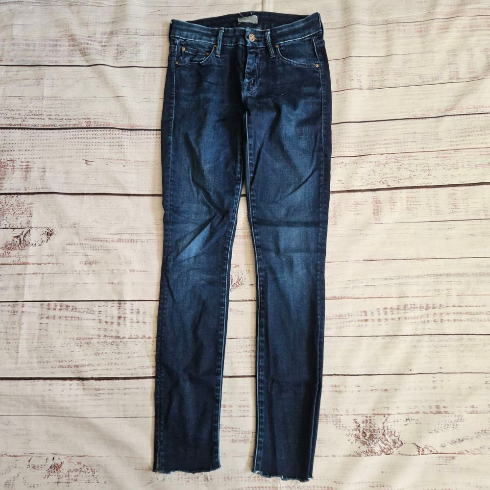 Mother The Looker Body Electric Womens 24 Raw Hem Skinny Mid Rise